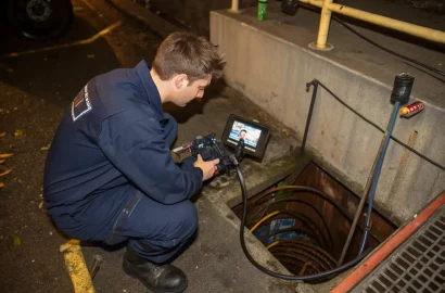 Technician repairing a sewage treatment unit with specialized tools, providing effective solutions to restore system functionality efficiently.
